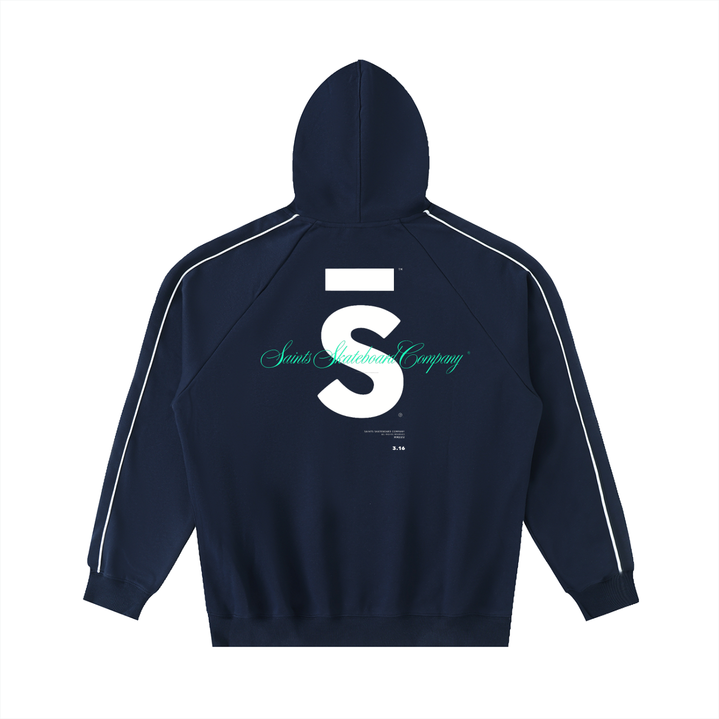 Piping ,Hoodie,Blue,Unisex